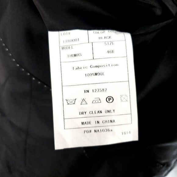 Paul Betenly Lanificio Filarte‎ Thomas Wool 2 Button Blazer 44R Black - Picture 9 of 11